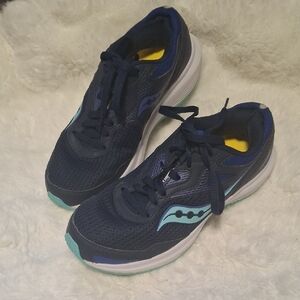 Saucony Cohesion 15 Women’s Running Shoes - Navy & Teal Blue - Size 7.5 Wide